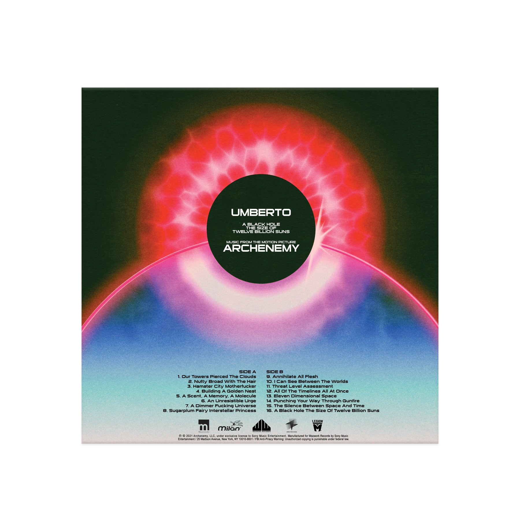 Archenemy (Music from the Motion Picture) by Umberto (aka Matt Hill) 'Cosmic' Vinyl Variant Edition