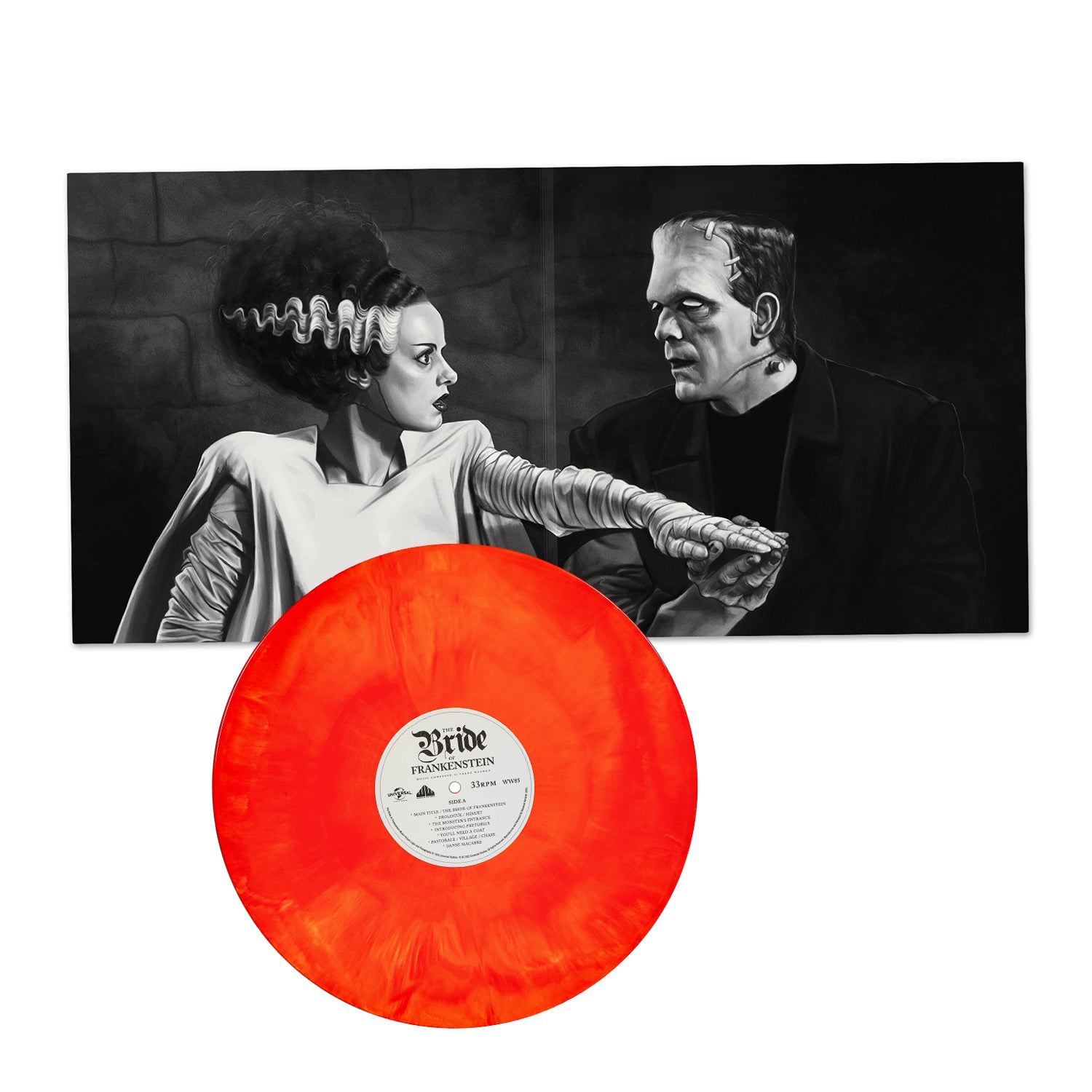 The Bride of Frankenstein (Music from the Motion Picture) by Franz Waxman Red & Yellow Hand Pour Colored Vinyl
