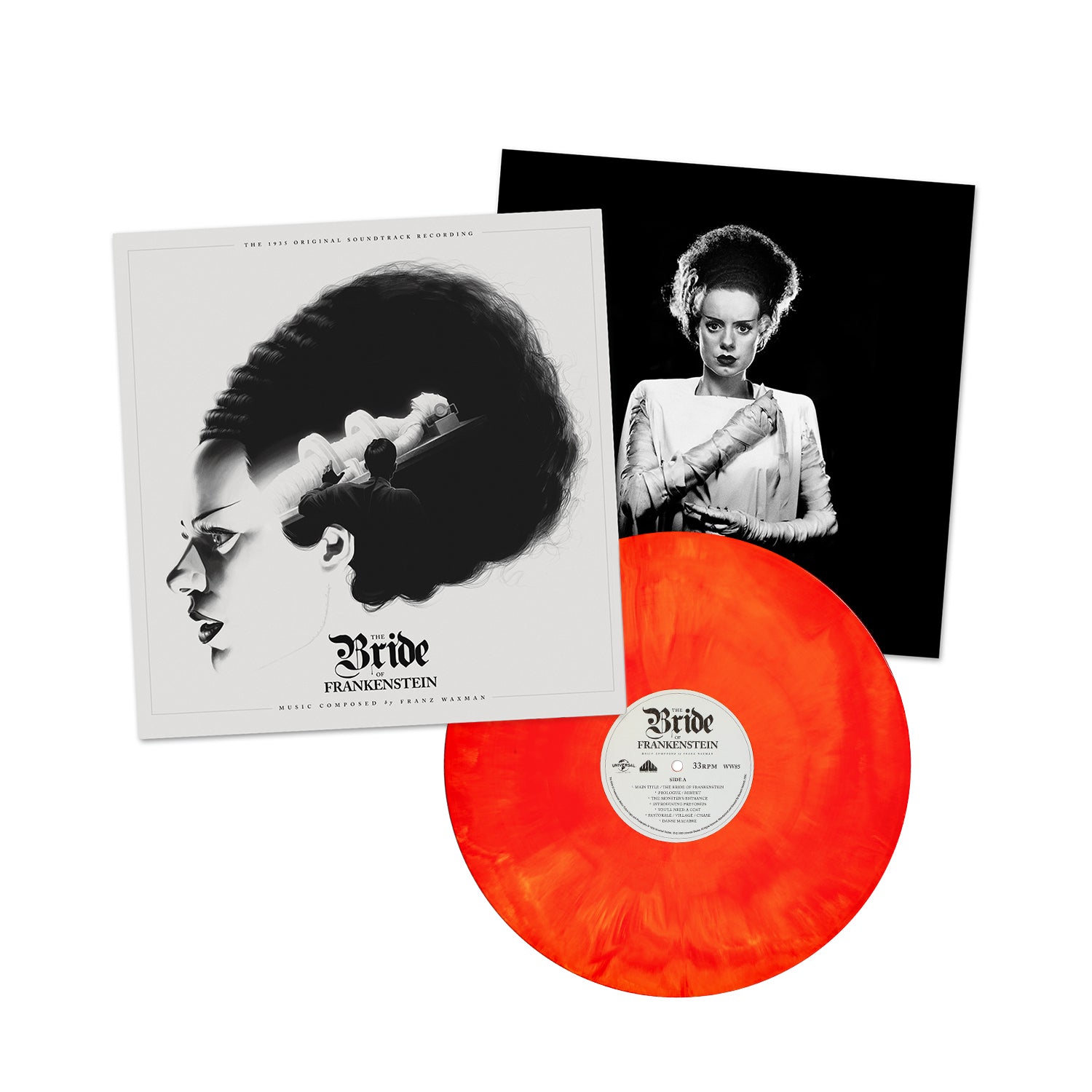 The Bride of Frankenstein (Music from the Motion Picture) by Franz Waxman Red & Yellow Hand Pour Colored Vinyl