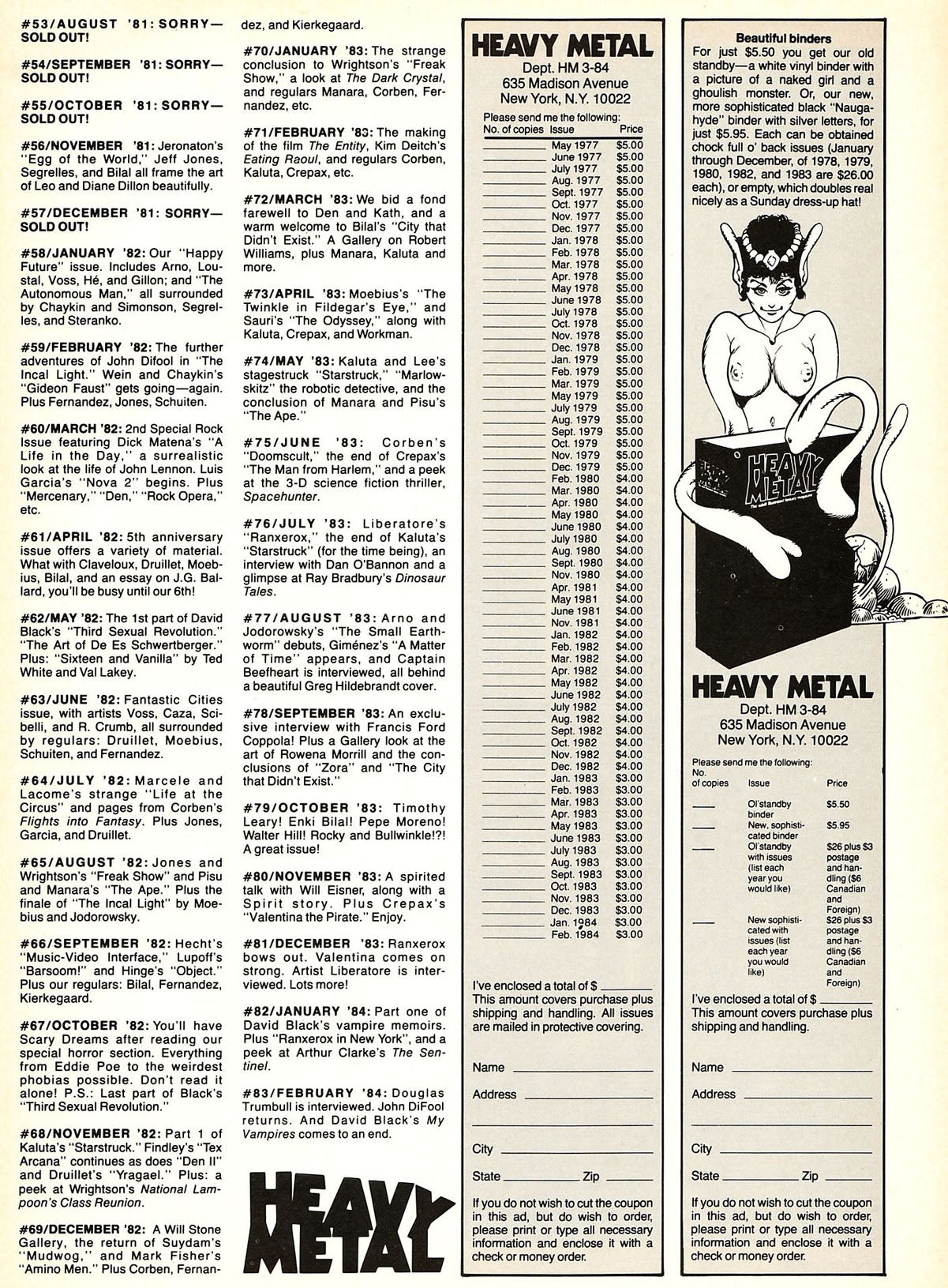 Heavy Metal Magazine March 1984