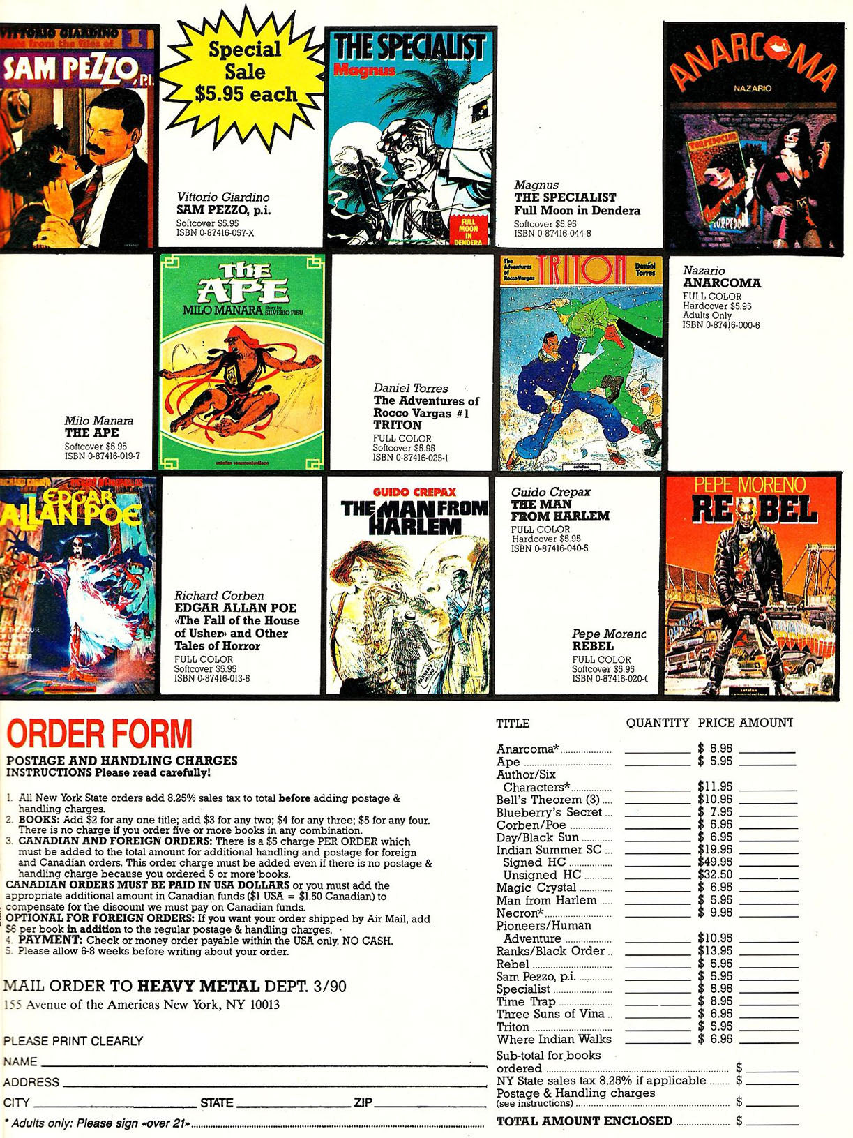 HEAVY METAL Magazine March 1990