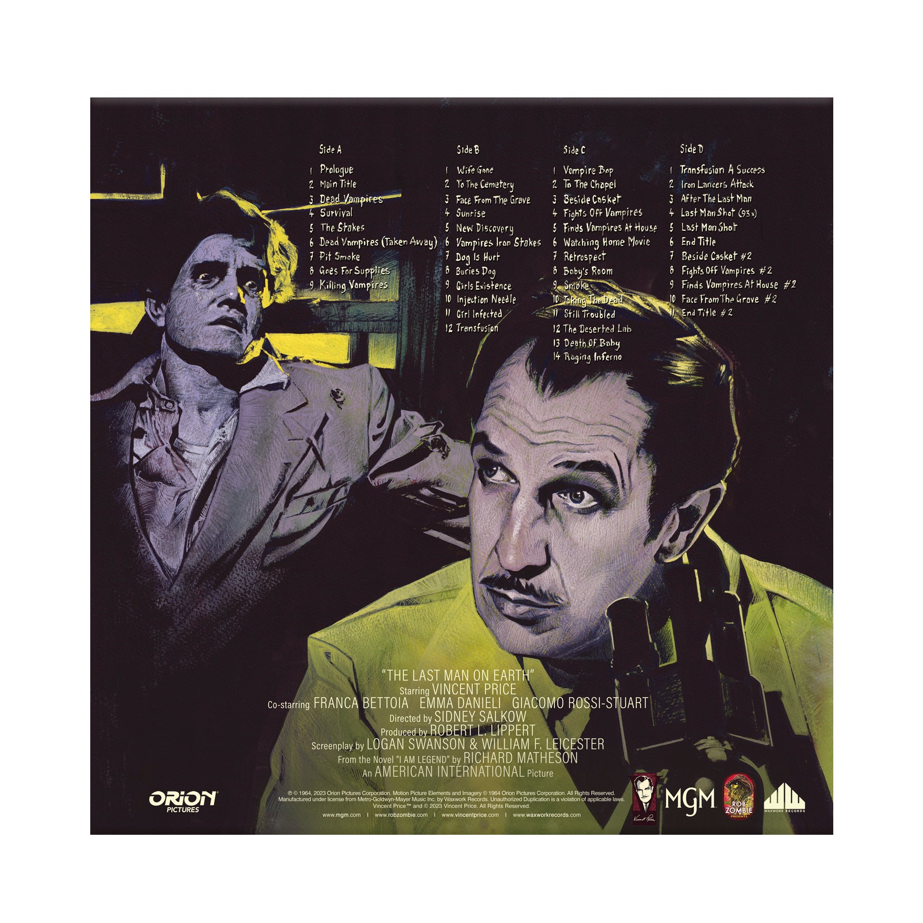 Rob Zombie Presents The Last Man On Earth Original Motion Picture Soundtrack on Gram Neon Green Vinyl with Green & Yellow Splatter
