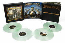 Load image into Gallery viewer, Megadeth: Death By Design Graphic Novel w/ 4 coke bottle colored clear vinyl &quot;Warheads On Foreheads&quot; album set