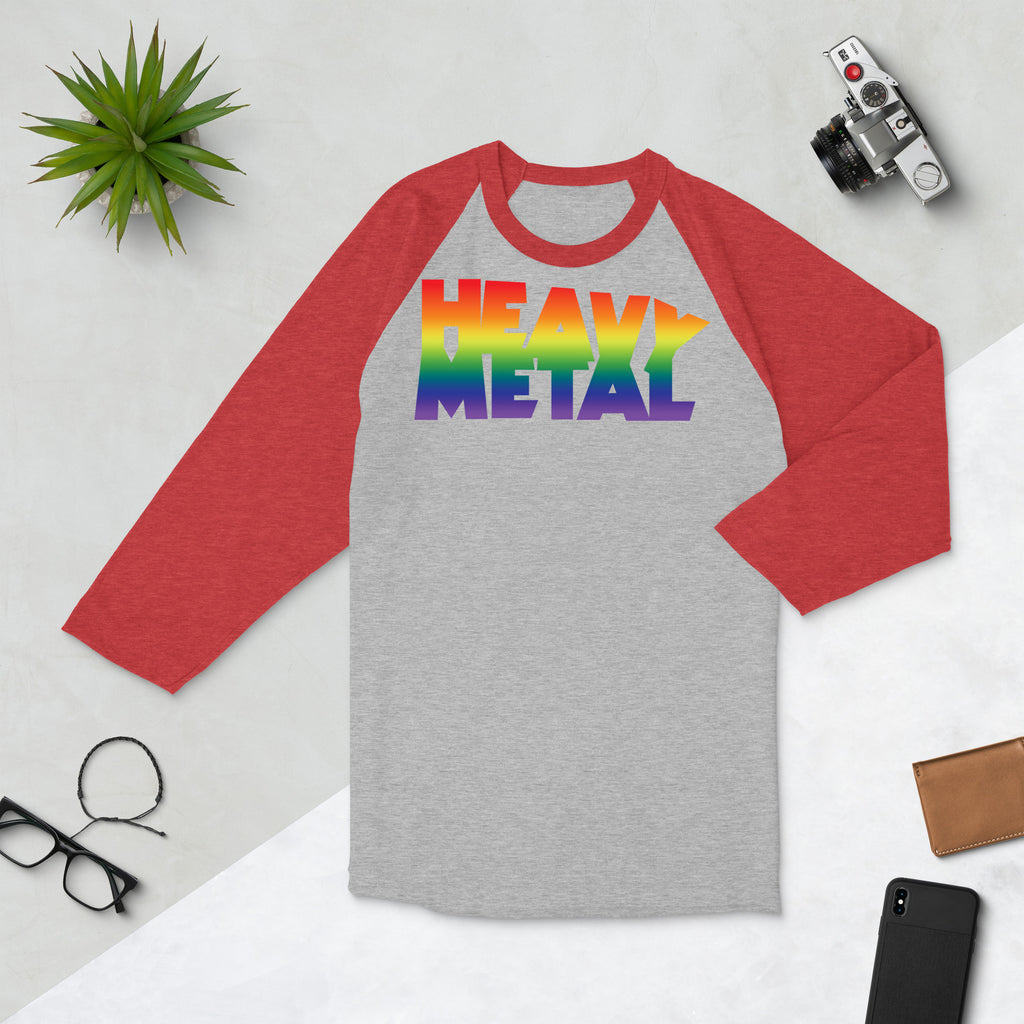 Heavy Metal (Rainbow Logo) 3/4 sleeve raglan shirt