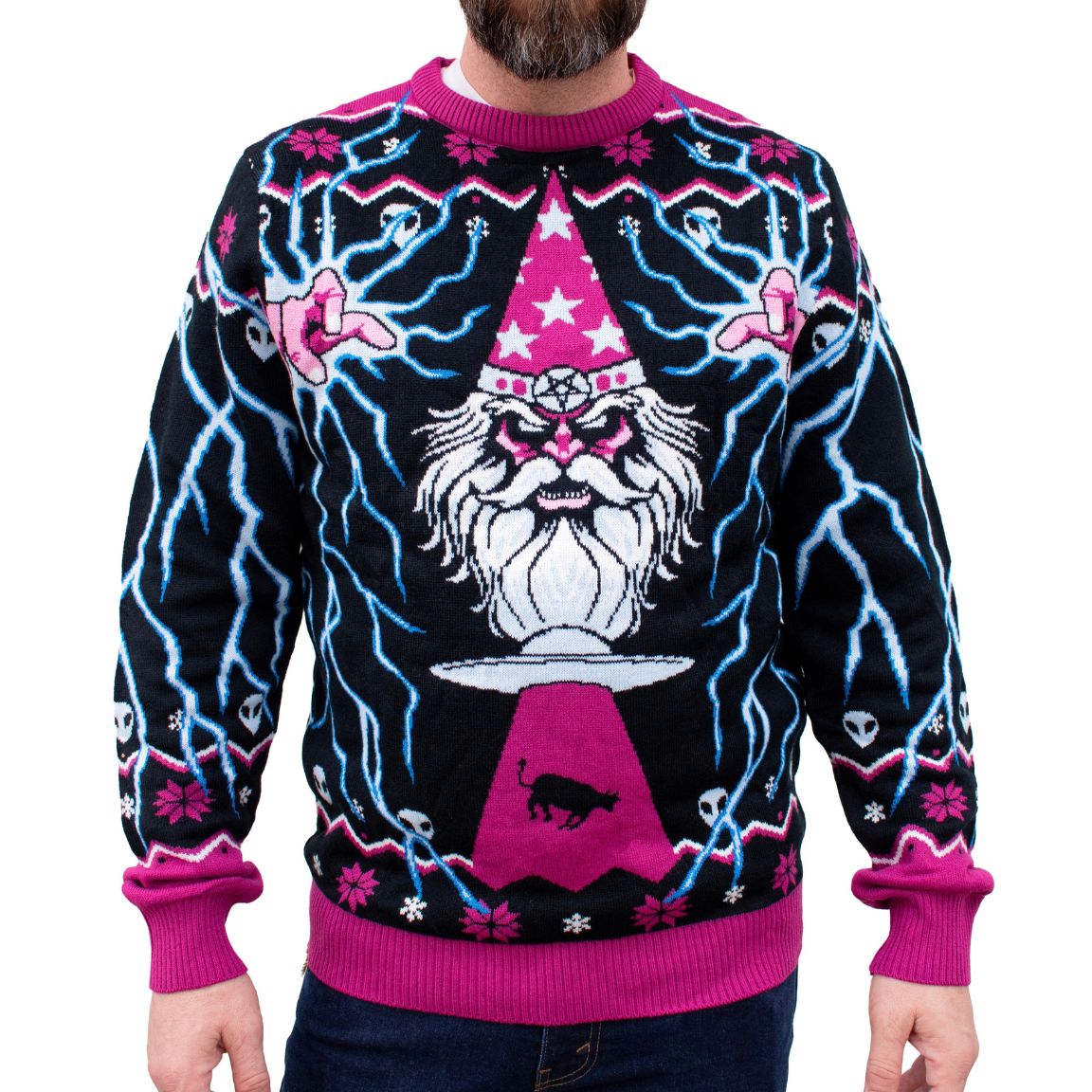 Heavy Metal Wizard Ugly Christmas Sweater