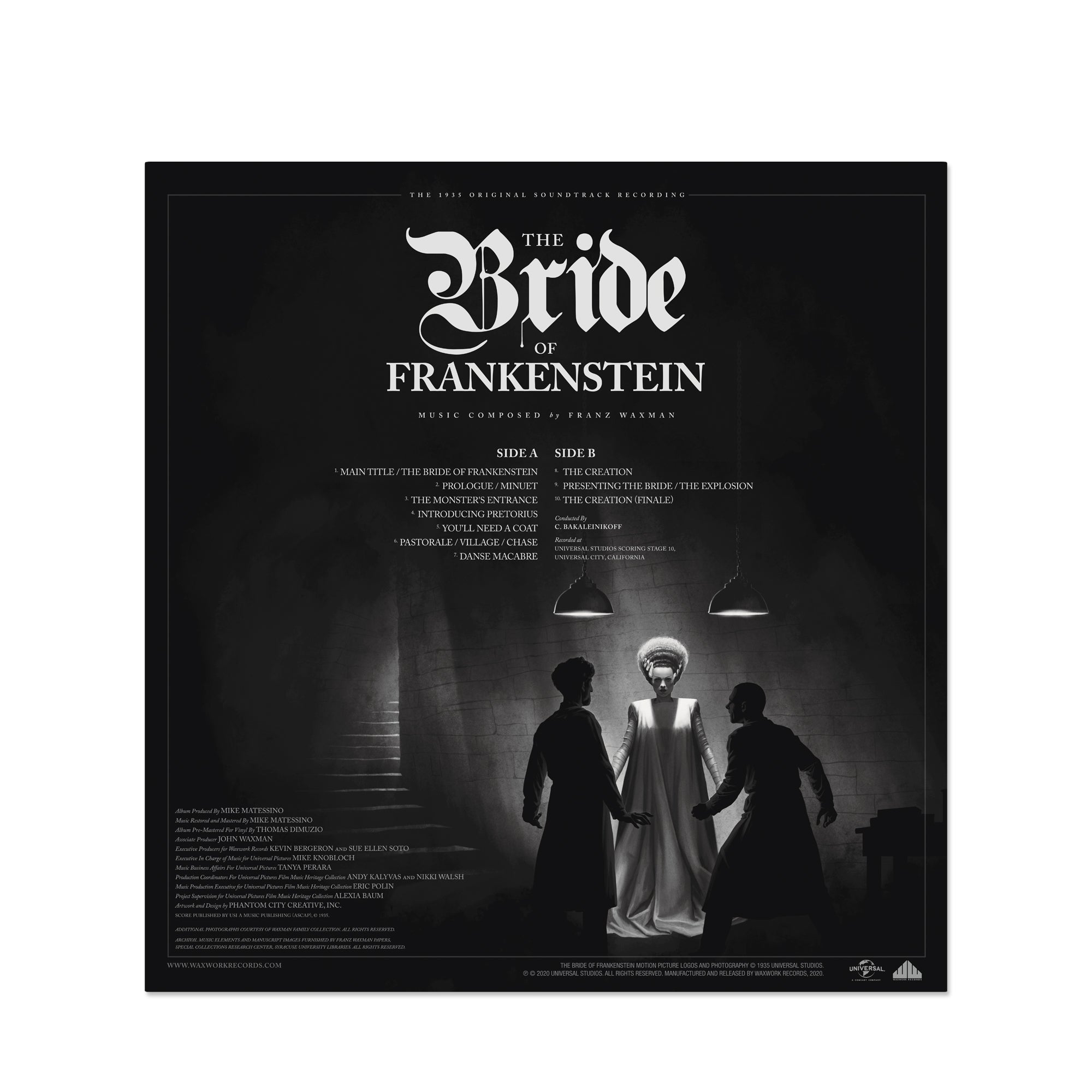 The Bride of Frankenstein (Music from the Motion Picture) by Franz Waxman Red & Yellow Hand Pour Colored Vinyl