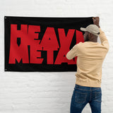 Heavy Metal Red Logo Flag
