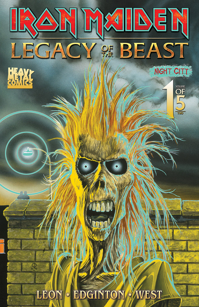 Iron Maiden Legacy of the Beast v2: Night City #1 Glow-In-The-Dark Cover SIGNED (inside cover) (2019 SDCC Exclusive)