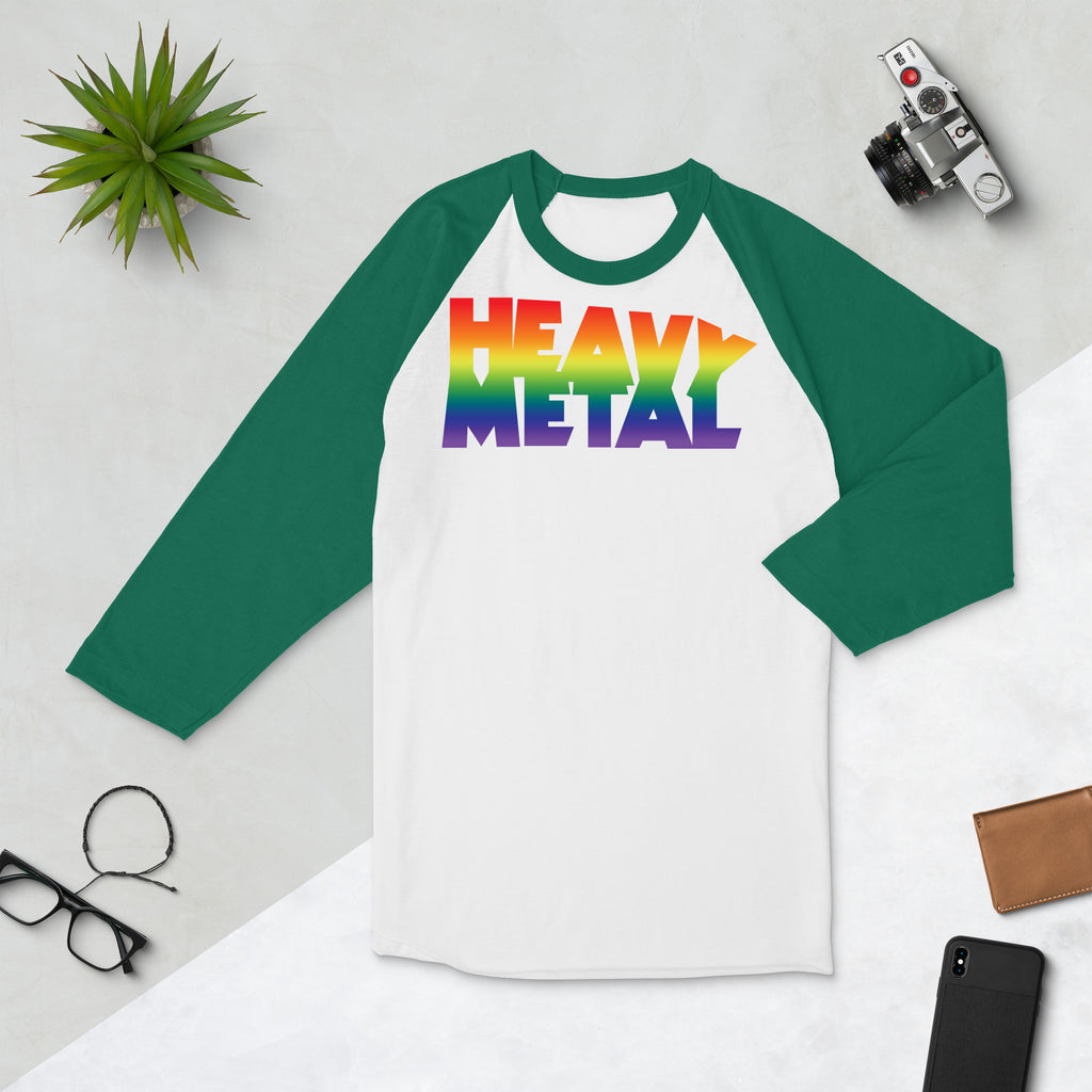 Heavy Metal (Rainbow Logo) 3/4 sleeve raglan shirt