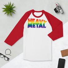 Load image into Gallery viewer, Heavy Metal (Rainbow Logo) 3/4 sleeve raglan shirt